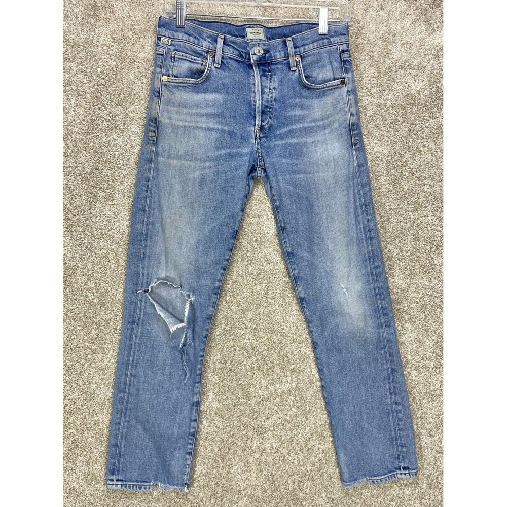 Citizens of Humanity Emerson Slim Boyfriend Jeans Women 25 Light Blue Distressed